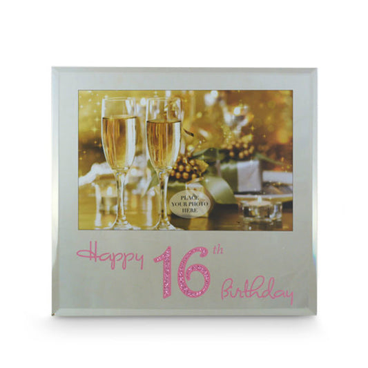 Happy 16th Mirrored Photo Frame