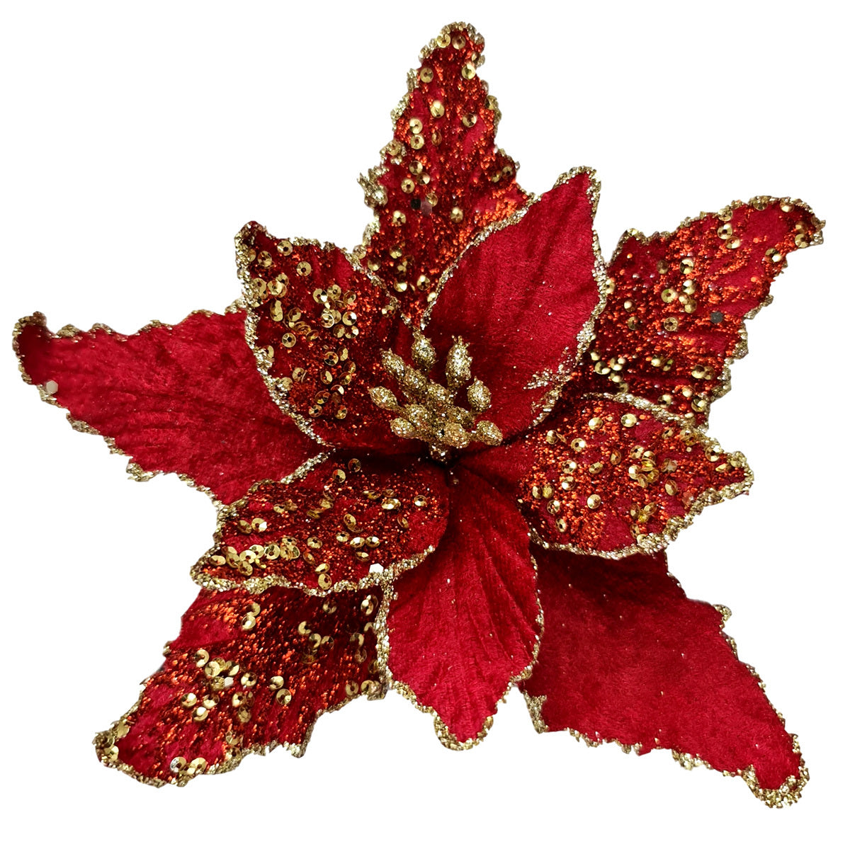 Velvet Glitter Poinsettia - 3 Colours