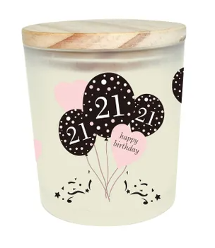 Aromatic Wishes Candle in Glass Jar - 21st Birthday
