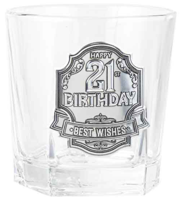 21 Badge Whisky Glass