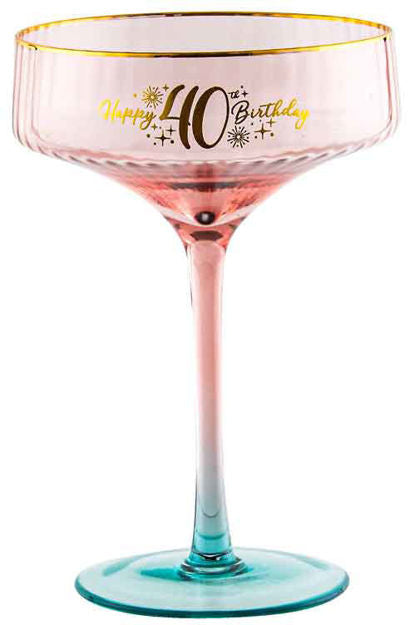 Happy 40th Birthday Cocktail Glass