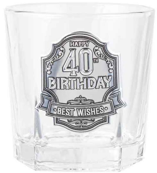 40 Badge Whisky Glass