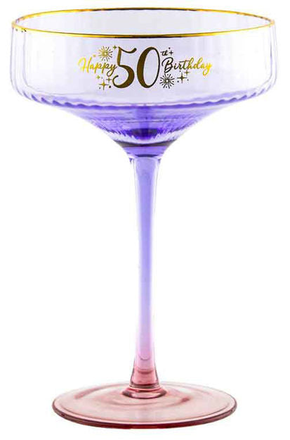 Happy 50th Birthday Cocktail Glass