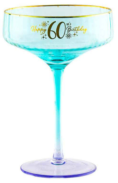 Happy 60th Birthday Cocktail Glass