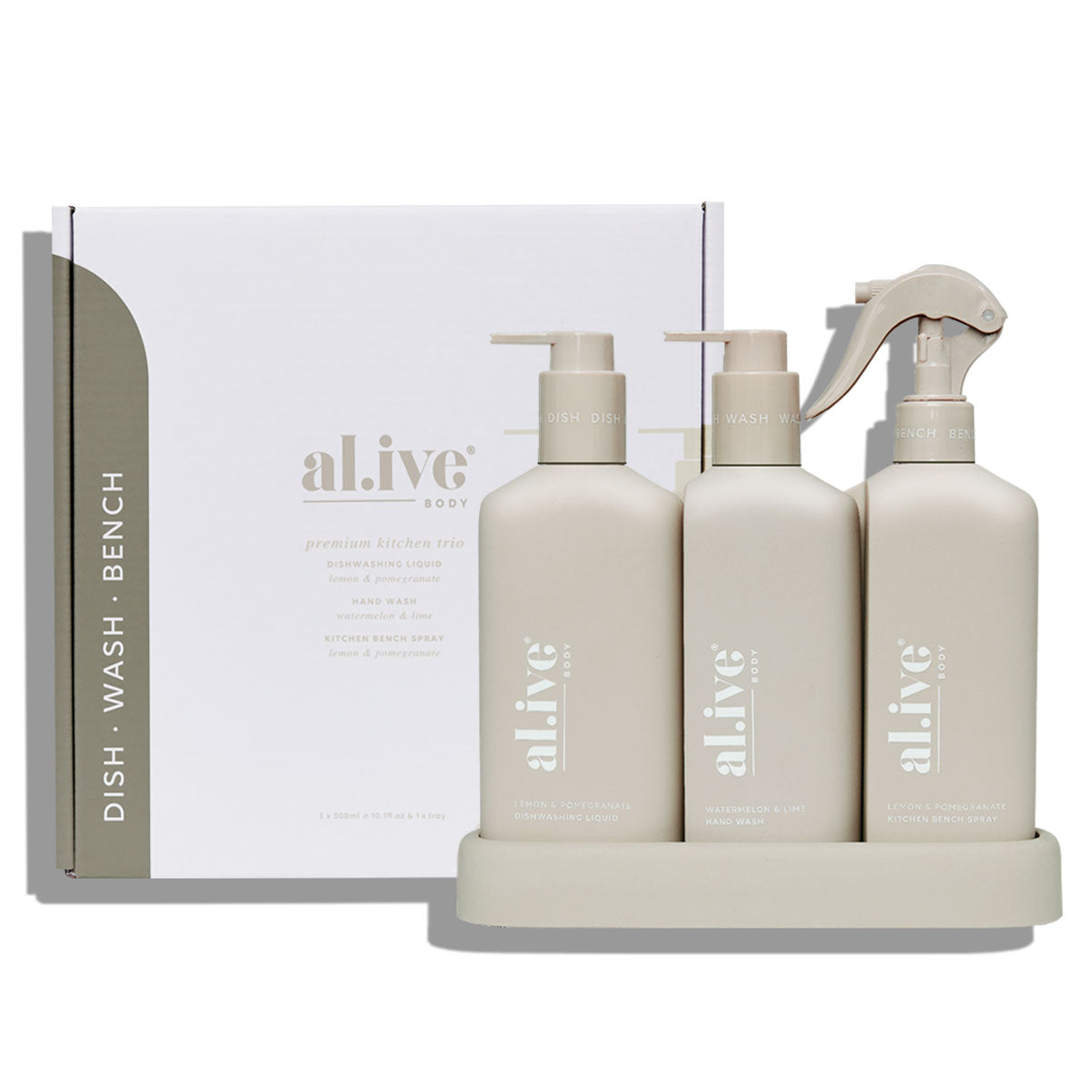 al.ive body - Dishwashing Liquid, Bench Spray & Hand Wash Trio