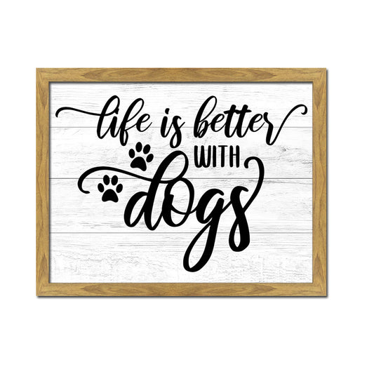 'Better With Dogs' Wall Art