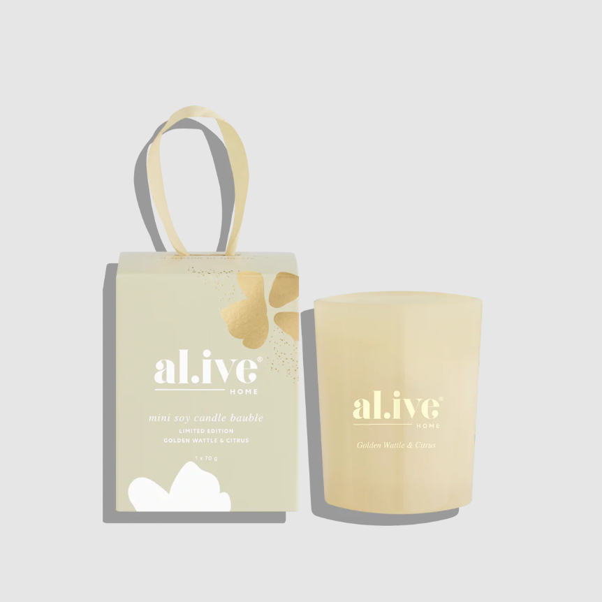 al.ive Golden Wattle & Citrus Candle Bauble