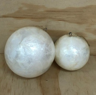 Capiz White Dec Ball - Two Sizes