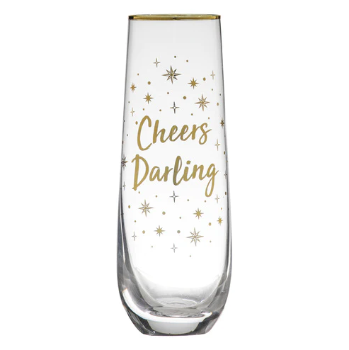 Stemless Christmas Champagne Glass