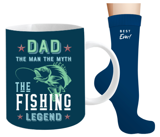 Dad Fishing Mug & Sock Set