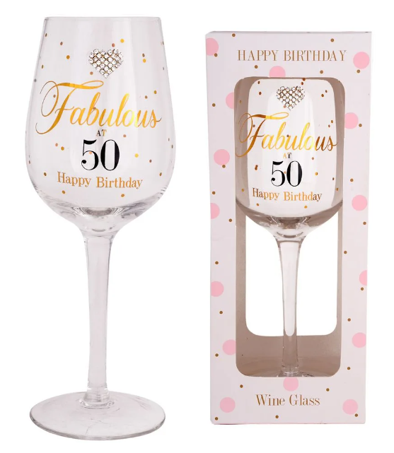 Fabulous at 50 Wine Glass