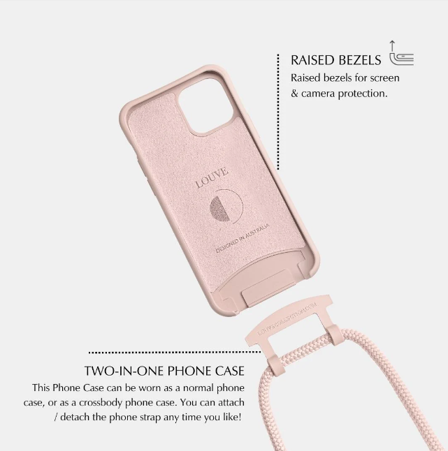 Dusty Pink Crossbody Phone Case iPhone XR