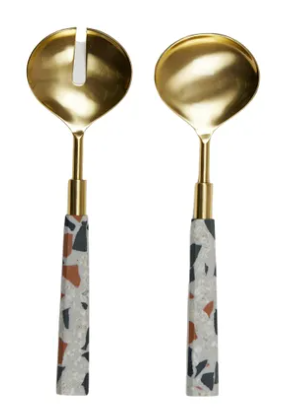 Plettet Set of 2 Terrazzo Salad Servers