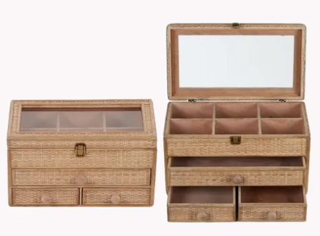 Rayna Rattan 4 Drawer Jewellery Box