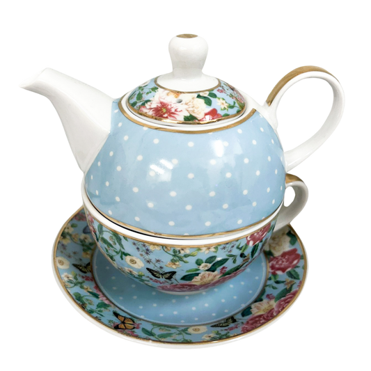 Floral Garden Tea for One Set - Blue