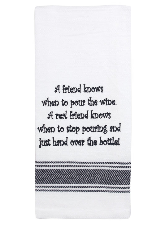 Tea Towel "Real Friend" Saying