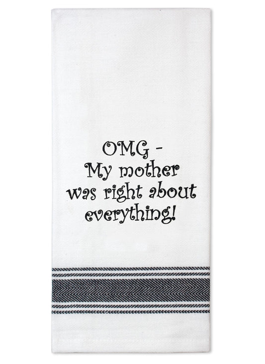 Tea Towel "OMG" Saying