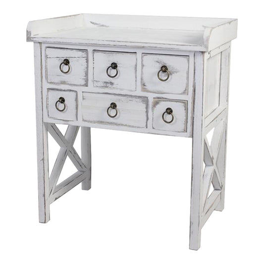 Want Giftware - Lorette French Cross-hatch Table with Drawers