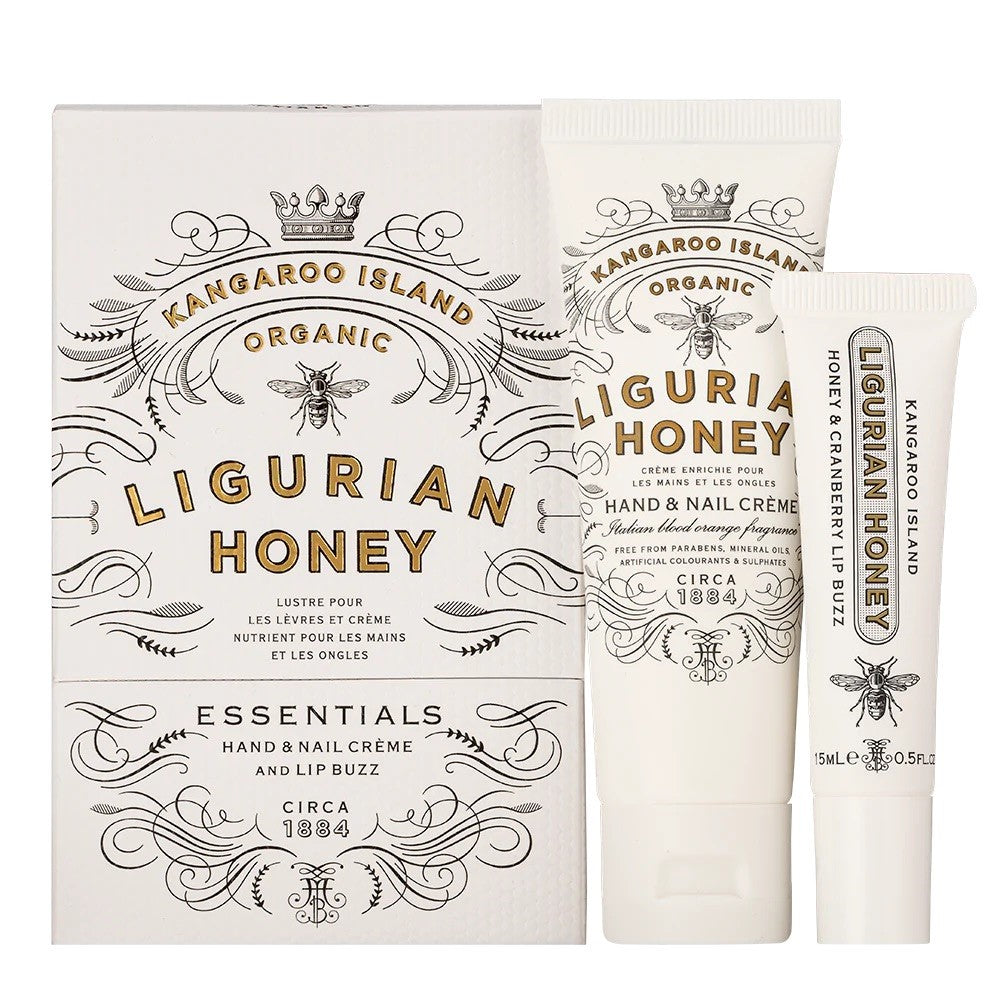 Maine Beach "Ligurian Honey & Italian Blood Orange" Essentials Duo Pack - Lip Lustre & Hand & Nail Creme