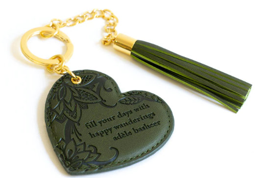 Intrinsic Key Chain "Fill Your Days with Happy Wanderings" khaki